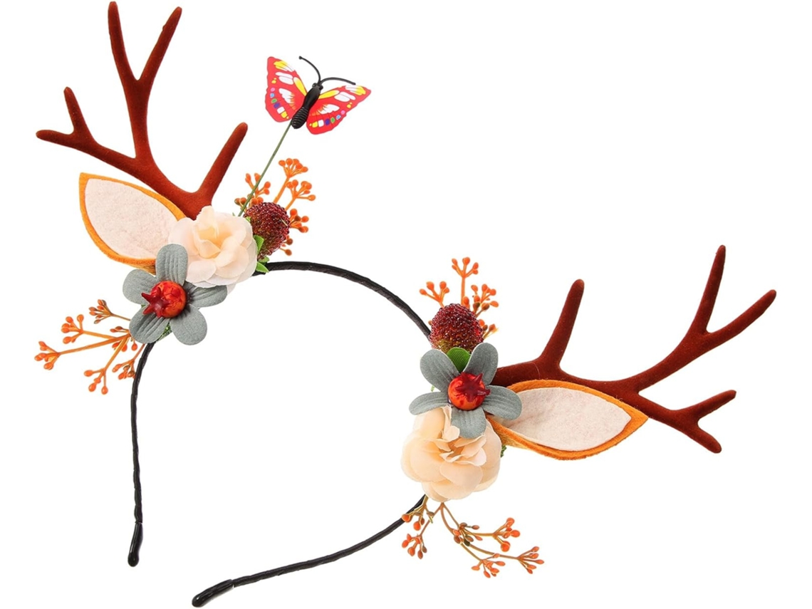 Diadema Navideña Con Astas De Ciervo, Diadema Ligera Y Cómoda Para Fiestas, Aro Para El Cabello