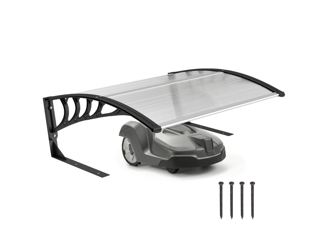 Refugio impermeable para cortacésped, protección UV30+, aluminio, 100x81x43cm, negro/blanco