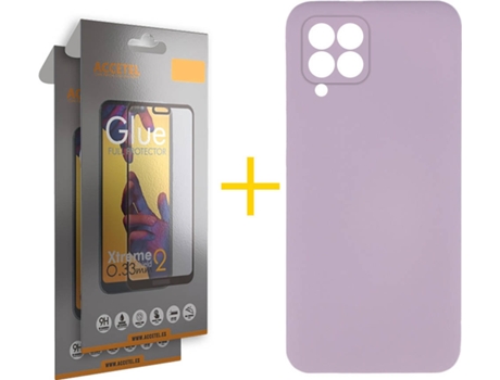 Carcasa + 2 Protectores de Pantalla para Huawei P40 Lite ACCETEL Morado