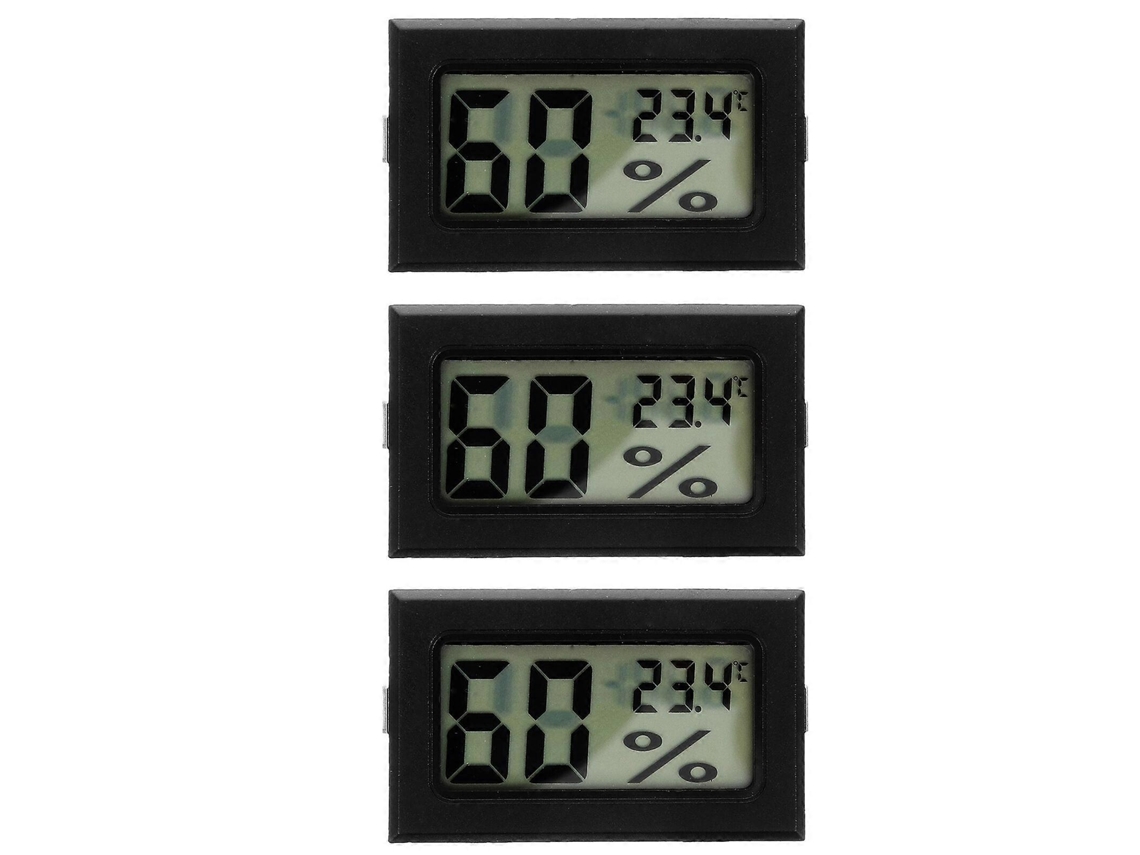 Juego de 3 mini termómetros e higrómetros con pantalla digital para uso en interiores Nostalgia88