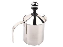 Espumador De Leche Manual De Acero Inoxidable De 400 Ml Con Resorte Para Cocina.