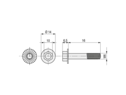Tornillo Hexagonal Grafilado 6921 Zincado. Elegir Métrica Y Longitud. Largo 16mm Metrica M-8
