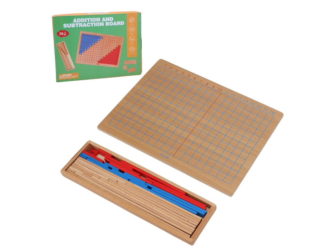 Ats-tablero De Suma Y Resta De Madera Juguete Educatsivo Matsemático Para Niños