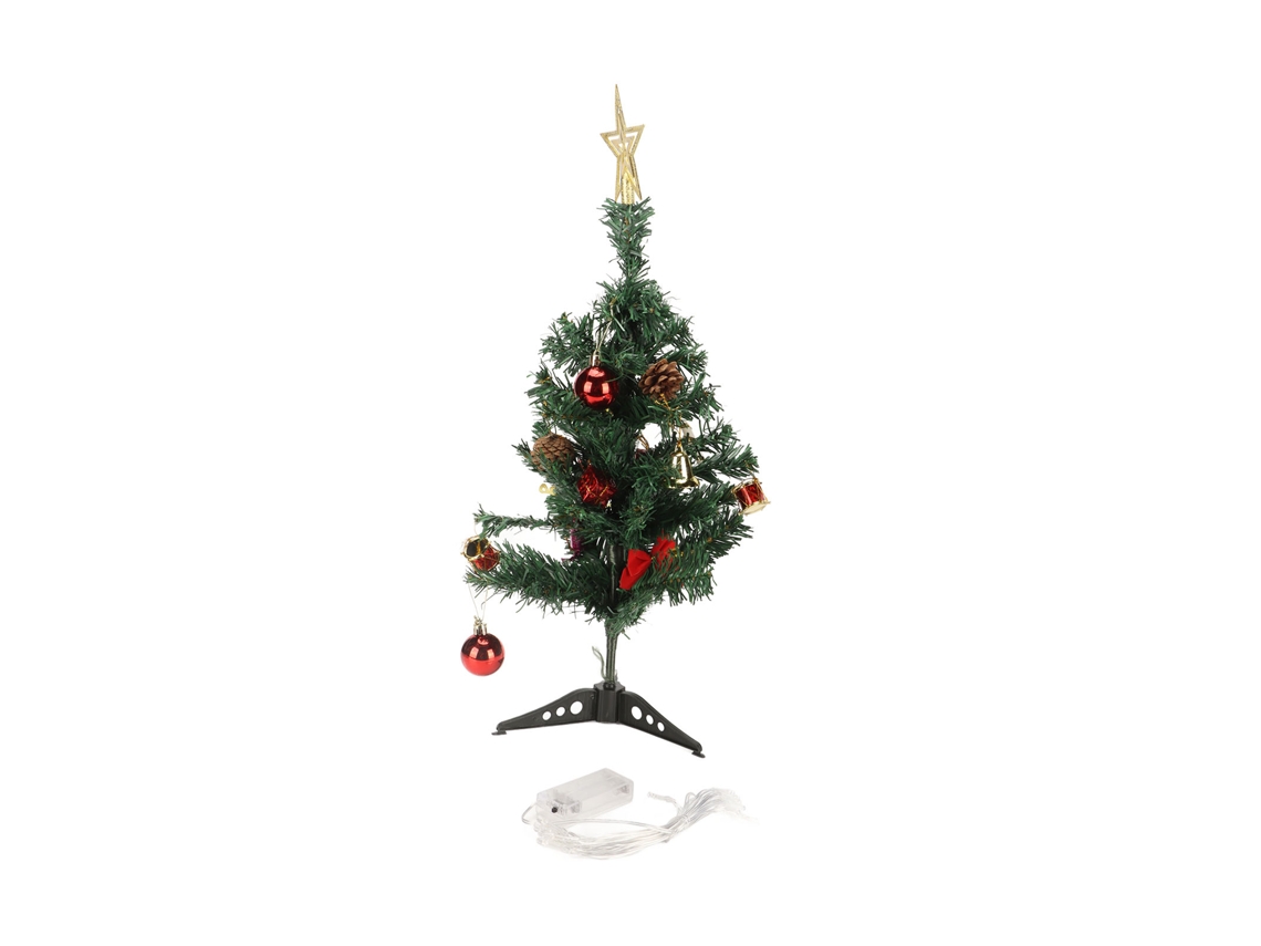 Árbol De Navidad Mini Artificial Para Mesa 19.7 Pulgadas Con Luces Led Decorado Set