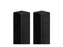 Juego de 2 postes de hierro DARIO 6x6cm Alt.170cm Negro mate CASANOOV