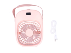 Ventilador Eléctrico Portátil Ajustable Con Humidificación Por Pulverización Usb Para Uso Doméstico Y Exterior - Rosa