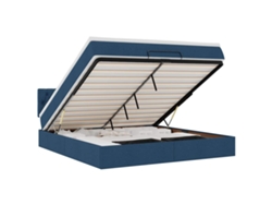 Maison Exclusive - Estructura De Cama Otomana Con Colchón Tela Azul 160x200 Cm