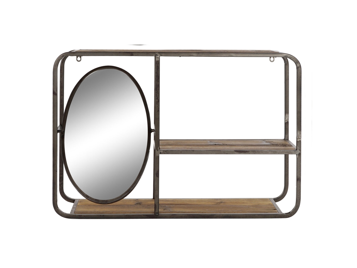 Estanteria Madera Metal Marron Oscuro 73x19x50cm