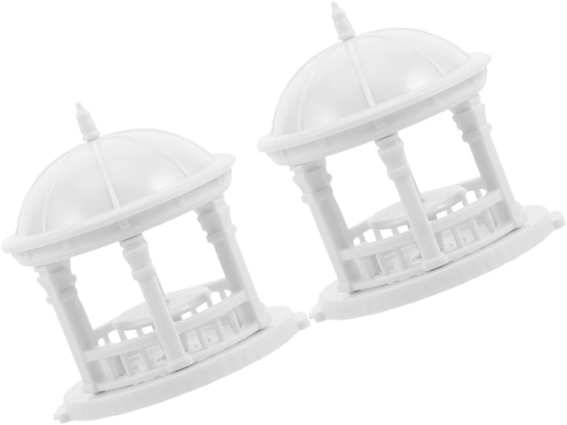 Dos Pabellones De Jardín Europeos En Miniatura, Escala 1:100, Fabricados En Plástico Con Un Diseño Elegante Y Una