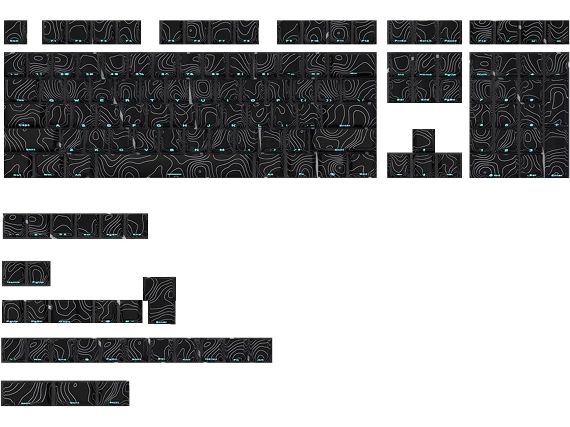 Juego De 136 Teclas Grabadas Lateralmente Para Teclados Mecánicos Para Jugadores Y Mecanógrafos.