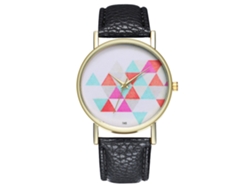 Reloj De Pareja Unisex Con Correa De Cuero Pu Y Patrón De Diamantes (azul)