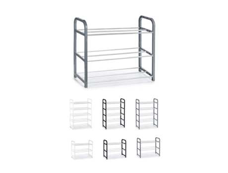 Zapatero de Metal e Plástico – Zapatero Organizador Ideal para Recibidor, Pasillos e Salón Gris 3 Estantes