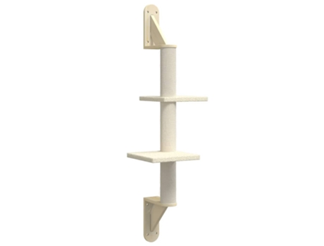 vidaXL Árbol rascador para gatos de pared crema 108 cm