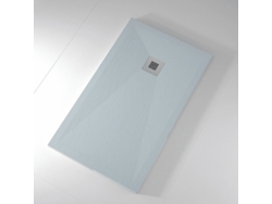 Plato De Ducha Pizarra Onda Ceniza  90x210 Cm Rejilla Acero Inox.