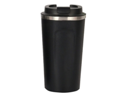 Taza térmica de acero inoxidable 304 de grado alimenticio, color negro, de 510 ml, para bebidas frías y calientes.