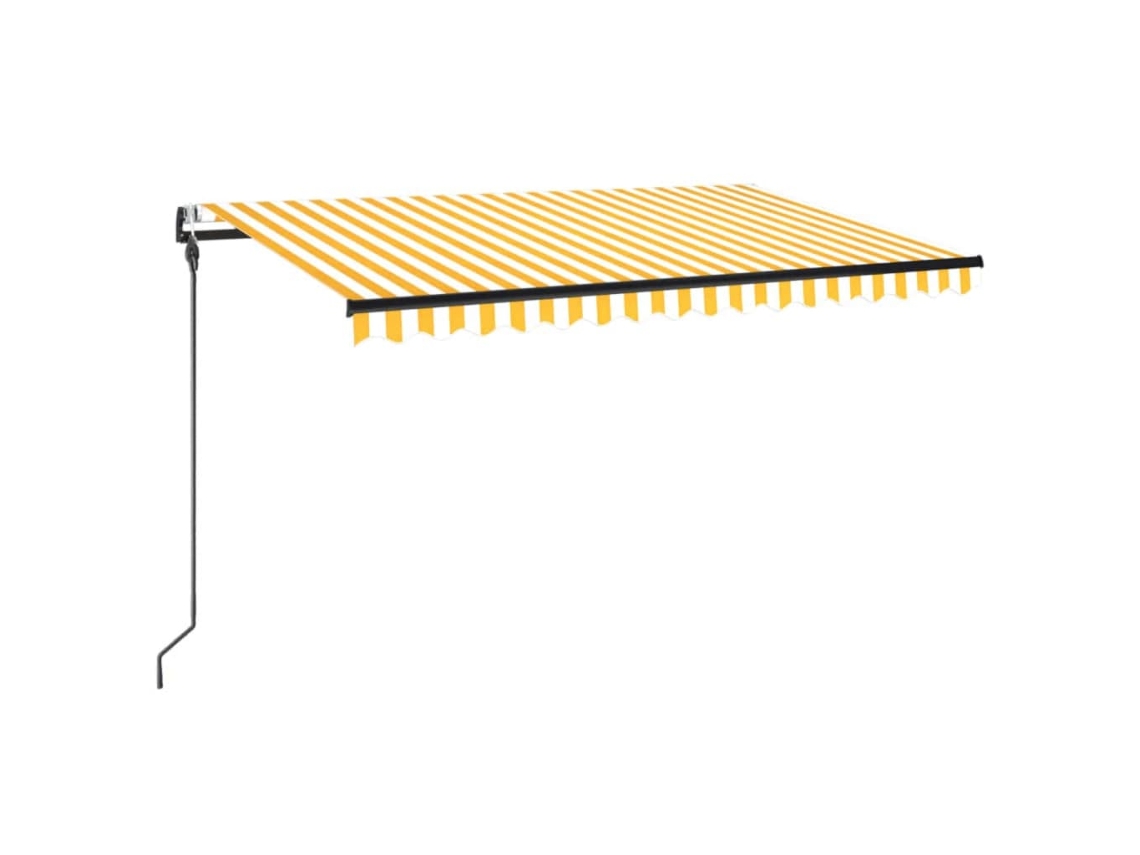 Maison Exclusive - Toldo Automático Led Sensor De Viento Amarillo Blanco 450x300cm