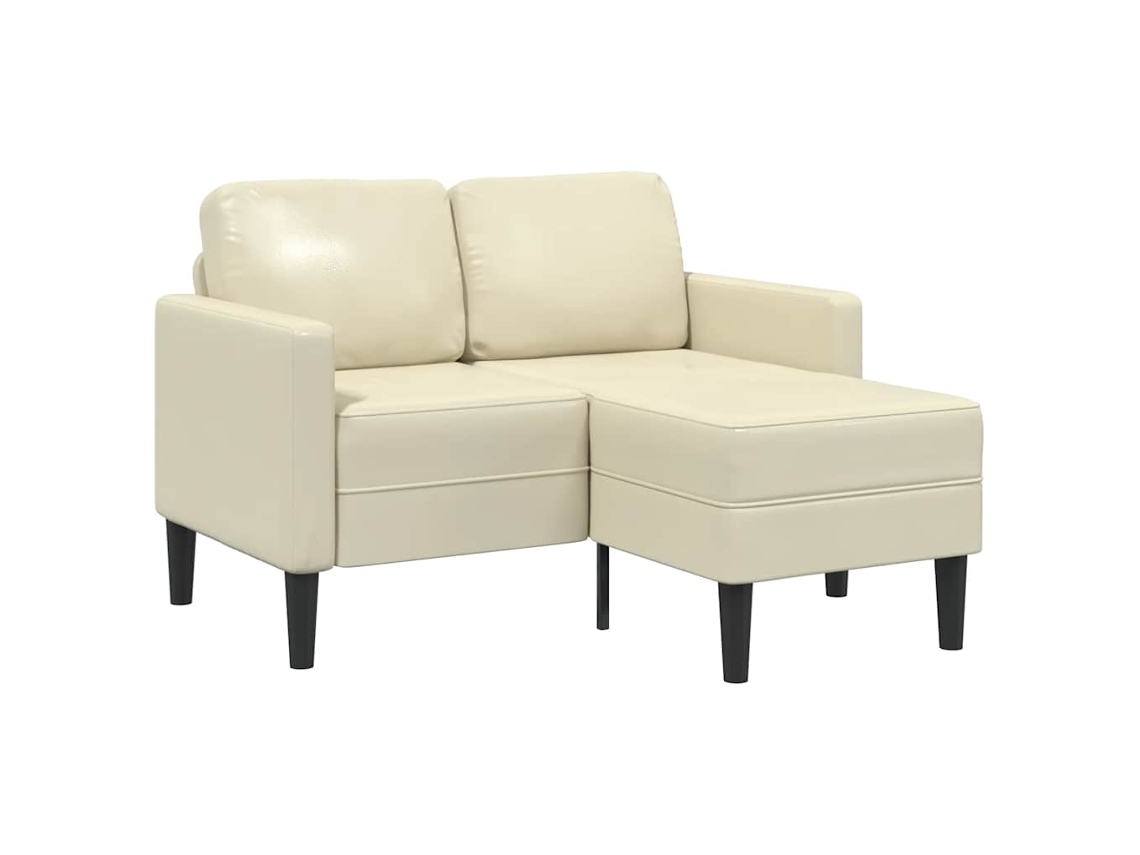 Sofá De 2 Plazas | Sofá De Salón | Sofá De Descanso Con Chaise Longue En Forma De L Crema 125 Cm Wsd390464