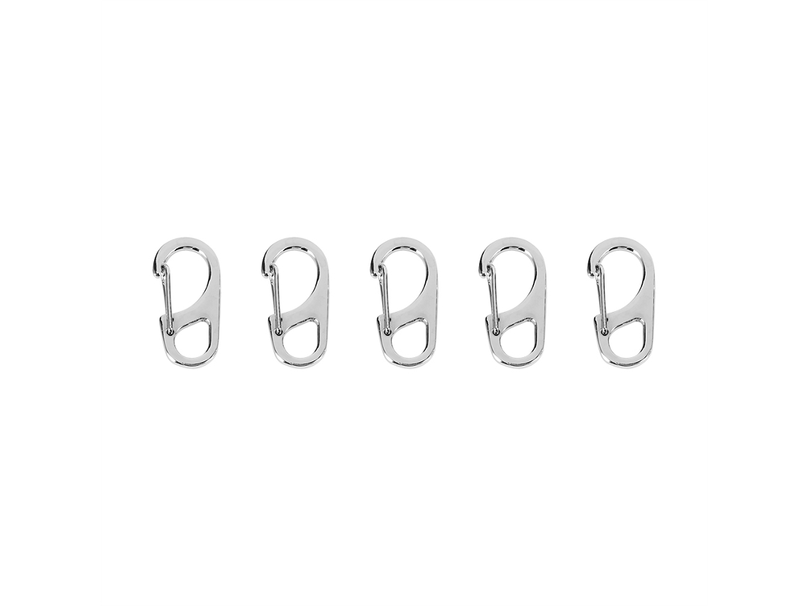 5pcs Porta-chaves Edc De Liga De Alumínio Com Gancho De Liberação Rápida Durável Carabiner(silver)
