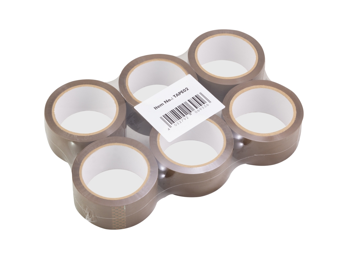 Cinta de Embalaje Silent 48mm x 66m Marrón, Paquete con 6 Logilink
