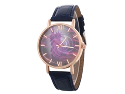 Reloj De Cuarzo Para Parejas Mujer Hombre Moda Simple Correa De Cuero Estudiantes Azul