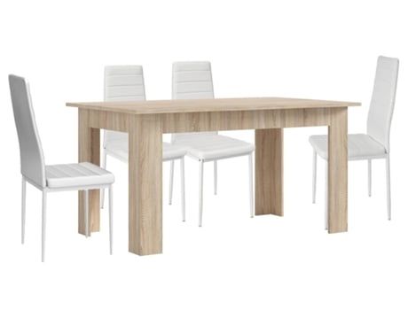 Pack Mesa de Comedor o Cocina Cambria 4 Sillas en Polipiel/metal Blanco SALDOSYSTOCKS