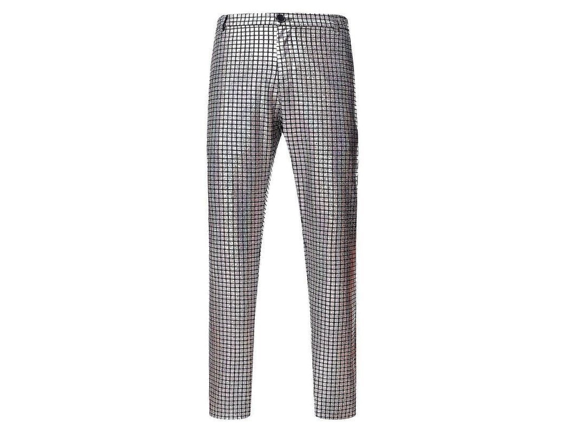 2026-pantalones De Oro Metálico Para Hombre Para Fiesta Club Nocturno Traje Slim Fit Con Cierre Cremallera Y Bolsillos