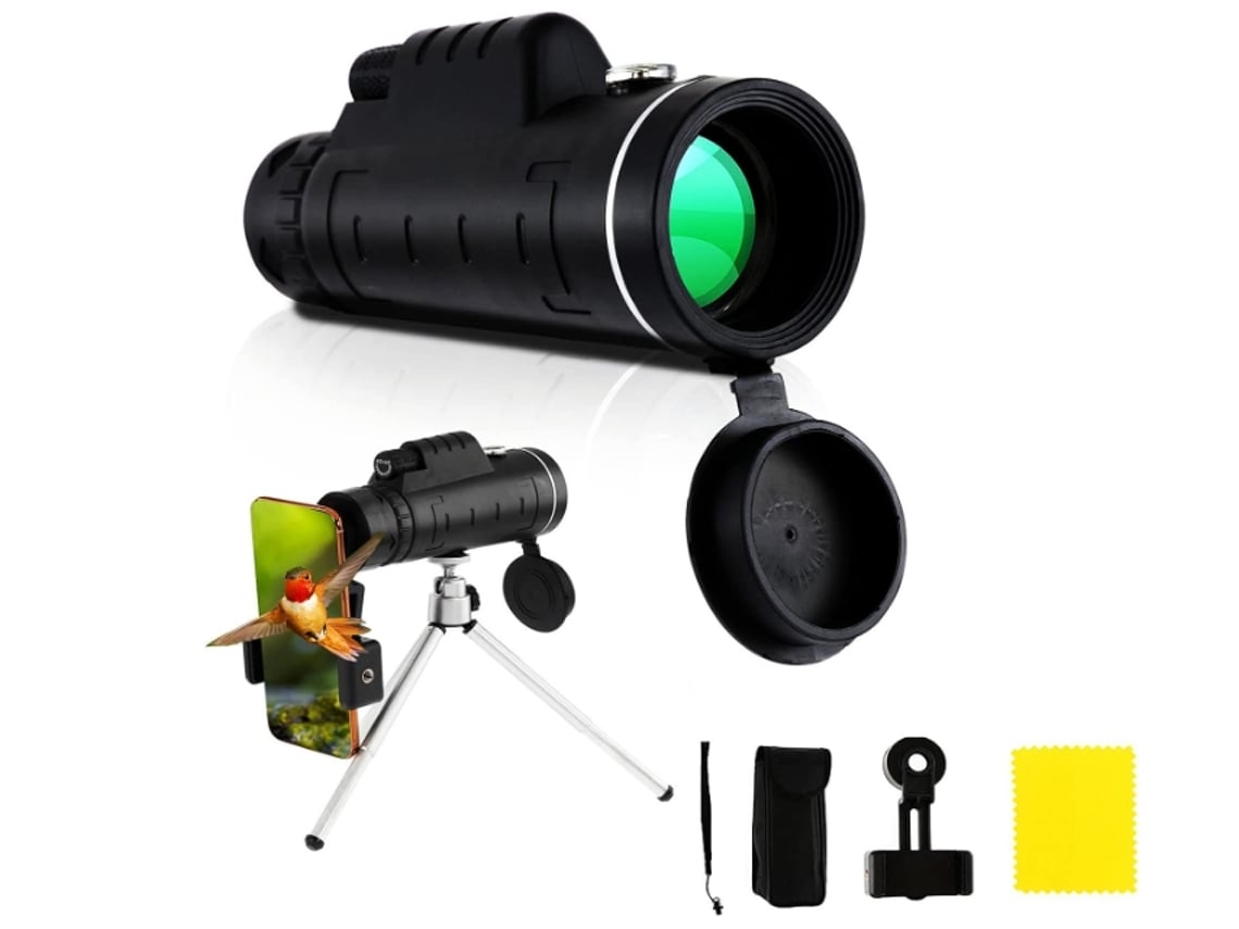 Telescópio Monocular 40x60 Para Adultos Hd High Power Prism Monocular Monocular À Prova D Água Preto Facpoet