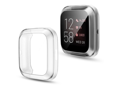 Funda protectora todo incluido de TPU con revestimiento para Fitbit Versa 2 (transparente)