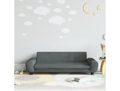 MAISON EXCLUSIVE Sofá para niños de terciopelo gris oscuro 100x54x33 cm