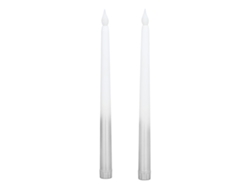 2 Velas Led Sin Llama, A Pilas, Cónicas, Plateadas, Con Forma De Media Vela, Ideales Para Fiestas, Bodas Y Cumpleaños.