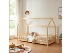 Cama infantil Sisimiut Forma de Casa Pino 90X200 Cm Pino Natural EN.CASA