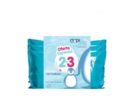 Toalhetes ABCDERM H2O (3 x 60 un)