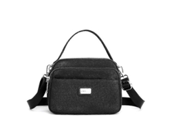 Bolso bandolera informal para mujer, de gran capacidad, multicompartimento, color negro, Lalamoli