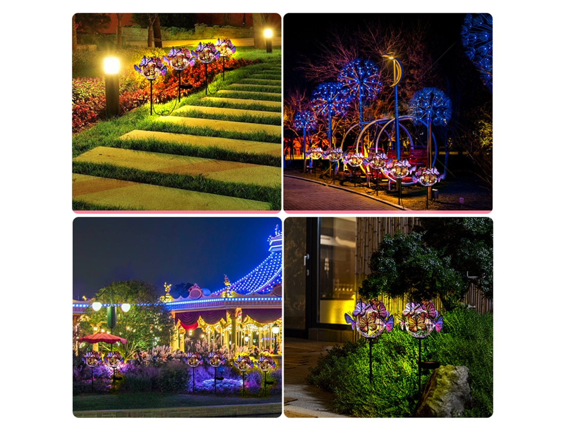 2026-luz Solar De Jardín Para Exterior Con 6 Mariposas Y 3 Libélulas, Impermeable, Decorativa Para Césped Y Patio, Luz De Paisaje De Primavera