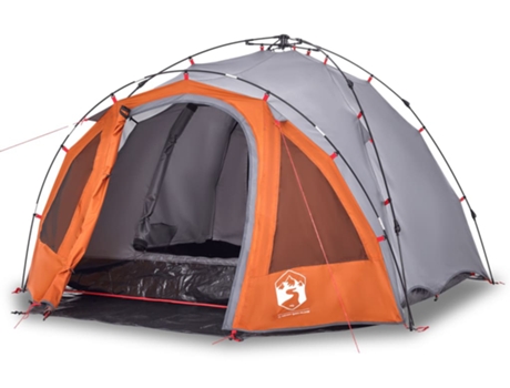 Tienda de campaña iglú 3 personas VIDAXL apertura rápida gris/naranja