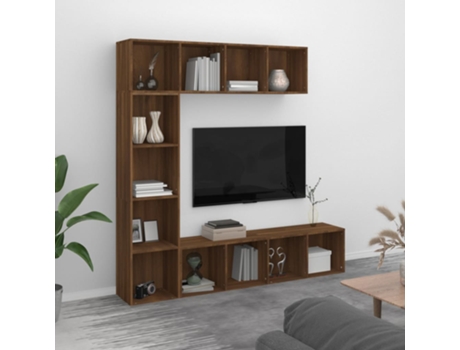 Conjunto 3 de estantería/mueble TV VIDAXL roble marrón (180x30x180 cm)