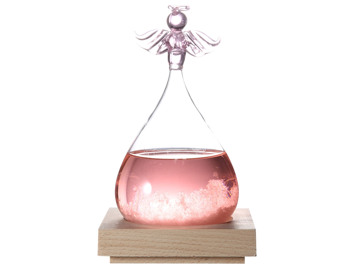 Adorno de cristal, regalo de San Valentín, ángel rosa, pronóstico del tiempo