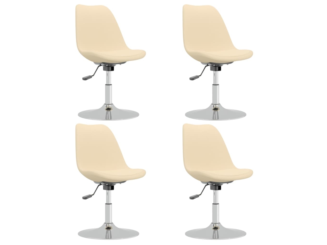 Maison Exclusive - Sillas De Comedor Giratorias 4 Unidades Tela Crema
