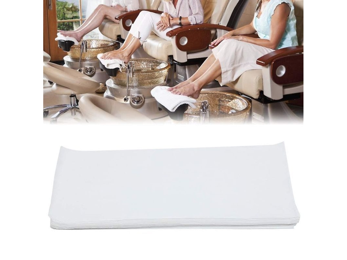 100 Toallas Desechables Para Baño De Pies, Toallas De Papel Suaves Y Absorbentes De 50x70 Cm.