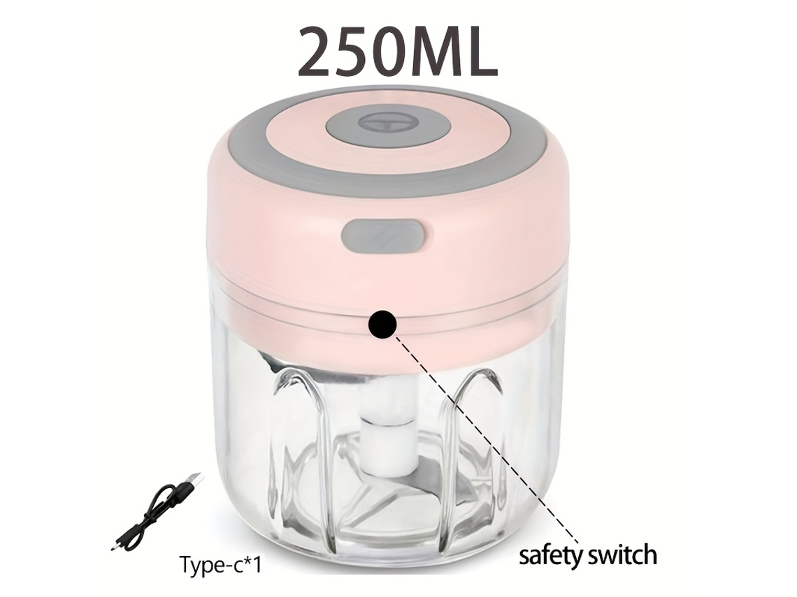 Picadora Eléctrica De 250 Ml Para Verduras Y Ajo, Ideal Para Uso Doméstico, Fácil De Limpiar Y Multifuncional.