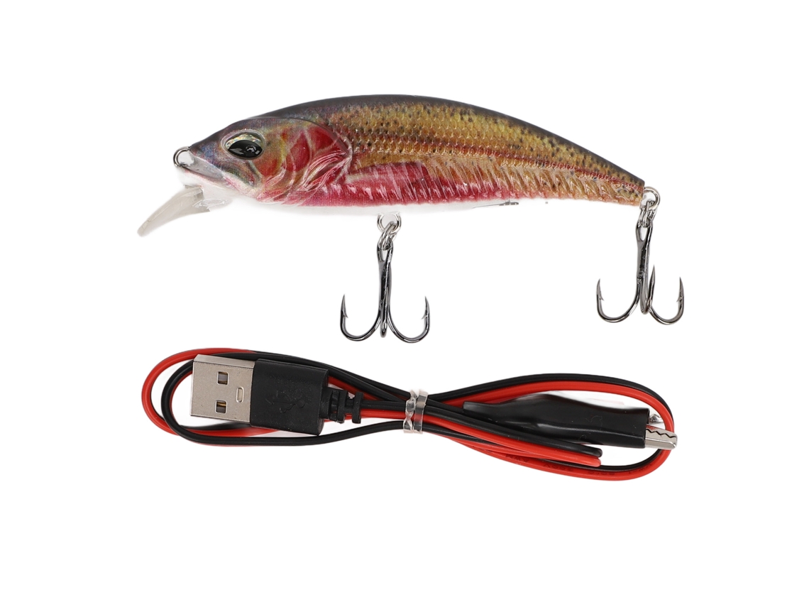 Danu26-señuelo Electrónico Para Pesca De Agua Dulce Y Salada, Señuelo Minnow Recargable Sumergible Con 2 Anzuelos Triples