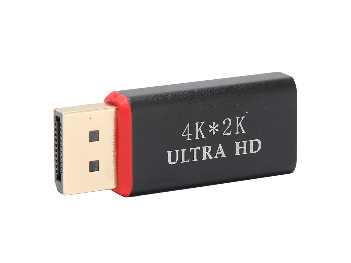 Adaptador Dp Macho A Hdmi Hembra 4k 30hz 1.4v, Convertidor De Audio Y Video De Aluminio Dorado Negro