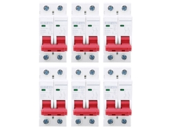 6 Disyuntores Mcb Dz47-63z Dc500v 2p 20a Con Protección Contra Sobrecarga Solar.