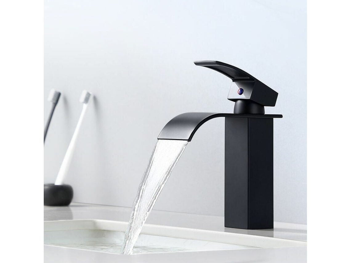 Torneira De Lavatório Cascata Preta, Design Moderno Relavaev