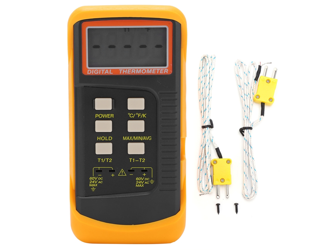 Termómetro Digital De Doble Canal Dt6802 Para Medición De Temperatura Interior Y Exterior - Portátil