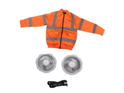 Chaqueta Con Ventilador Inalámbrico, Refrescante, Con Protección Solar, Manga Larga, Blanca, Naranja Fluorescente, Xxxl