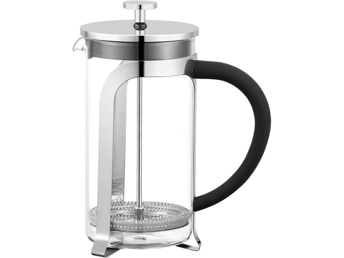 Cafetera De Émbolo Con Filtro, 350 Ml (12 Oz), Vidrio De Borosilicato Y Acero Inoxidable 304.