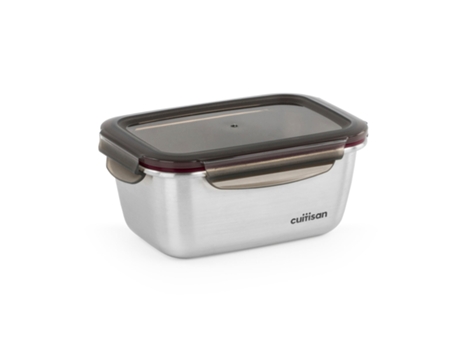Recipiente Rectangular de 1L en Acero Inoxidable Apto Microondas CUITISAN