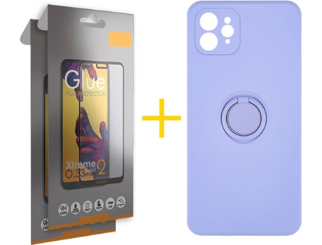 Carcasa + 2 Protectores de Pantalla para iPhone 12 Pro SKYHE Morado Lila