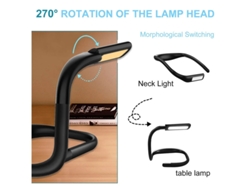 Lámpara de lectura LED para cuello, lámpara de lectura para cama, lámpara de escritorio, brillo ajustable en 3 colores con brazos plegables, ideal para reparaciones. Bestvite